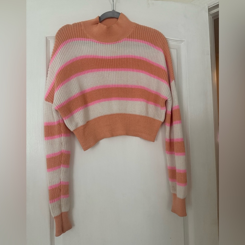 Striped Orange and Pink Women's Sweater